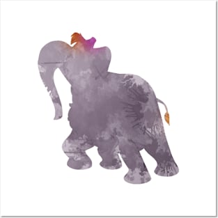 Elephant Inspired Silhouette Posters and Art